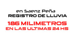 Registro de lluvia en Saenz Peña