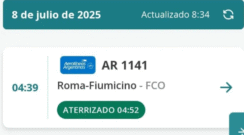 Un vuelo desde Roma aterrizó en Resistencia